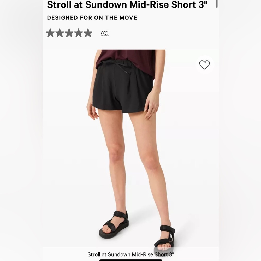 Lululemon Black Stroll at Sundown Short 3" Size 6 EUC